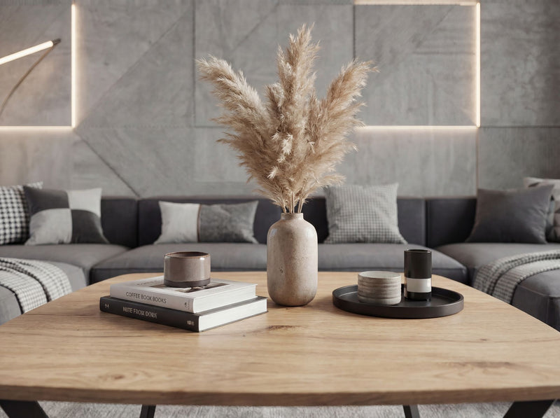 Couchtisch Quadratisch 75x75cm Eiche-Optik, Zickzack-Gestell Schwarz
