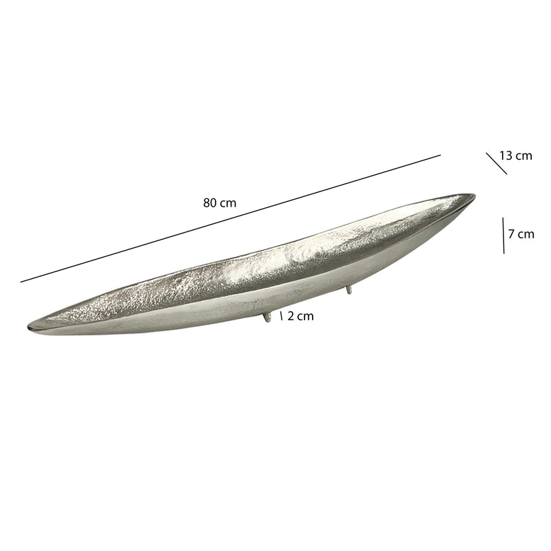 Dekoschale Wohnling Silber 80 cm Aluminium für Wohnzimmer