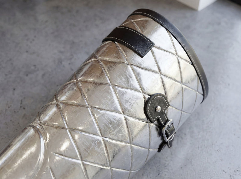 Schirmständer Stiefel-Form Aluminium Silber, 44 cm für den Flur