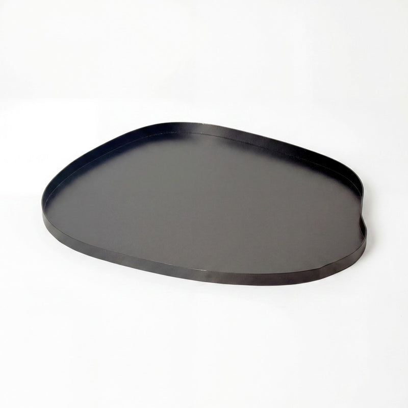 Wohnling Dekotablett Metall 50 cm Schwarz, organisch, handgefertigt