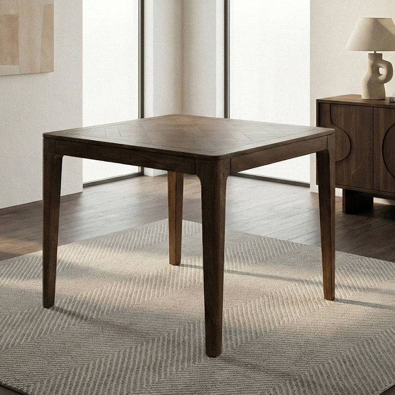 Esstisch Mango 80x80 cm Walnuss-Finish, Massivholz für 4 Personen