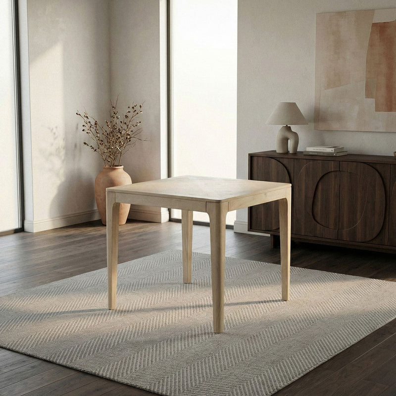 Esstisch Mango Massivholz 80x80 cm White Wash für 4 Personen