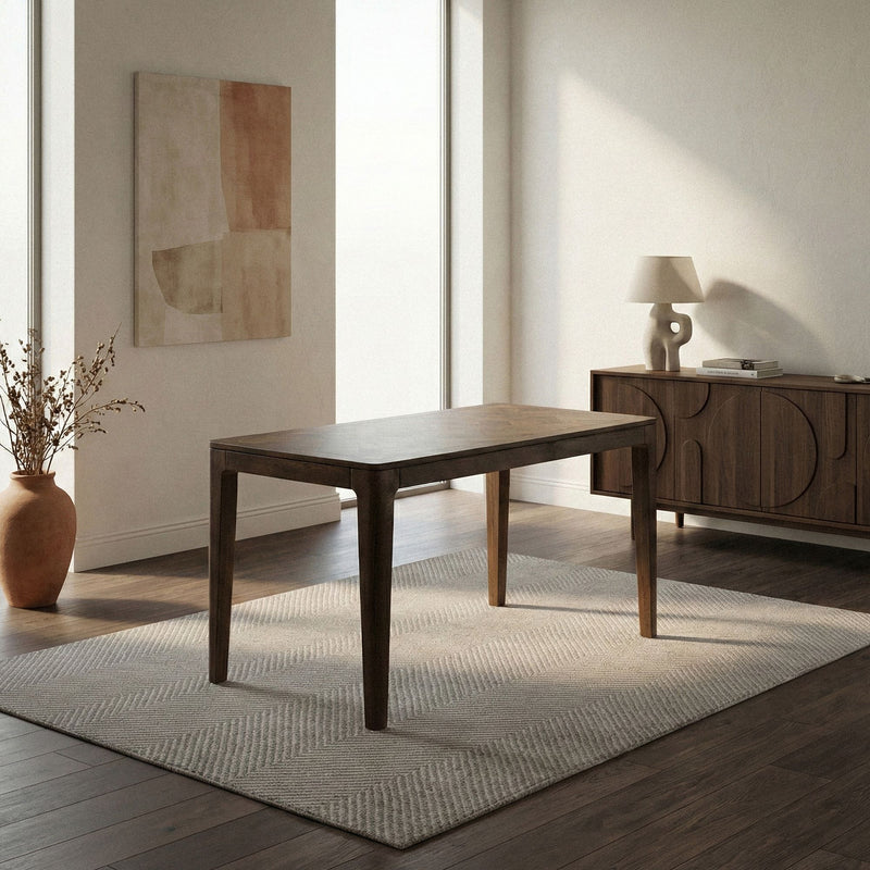 Esstisch Mango Massivholz 120x60 cm im Walnuss-Finish für 6 Personen