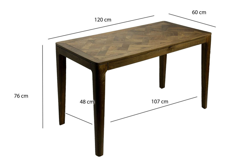 Esstisch Mango Massivholz 120x60 cm im Walnuss-Finish für 6 Personen