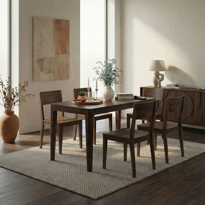 Esstisch Mango Massivholz 120x60 cm im Walnuss-Finish für 6 Personen
