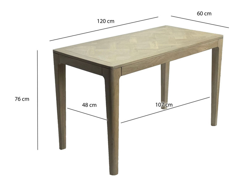 Esstisch Mango Massivholz White Wash 120x60 cm für Esszimmer & Küche