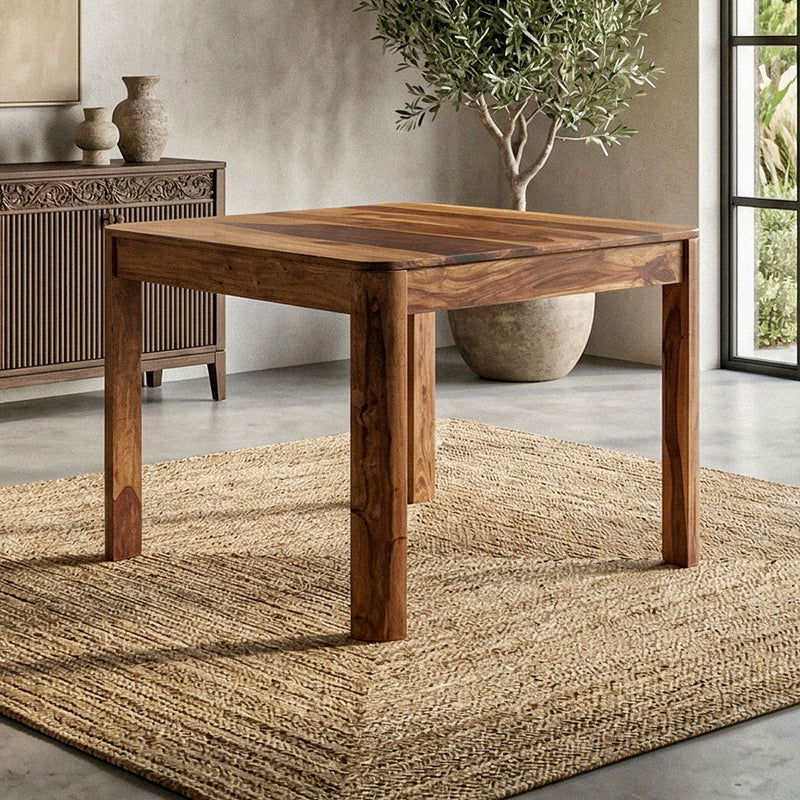 Esstisch Sheesham Massivholz 80x80 cm Dunkelbraun für 4 Personen