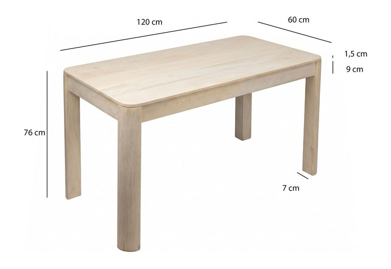 Esstisch Mango Massivholz White Wash, Küchentisch für 4-6 Personen