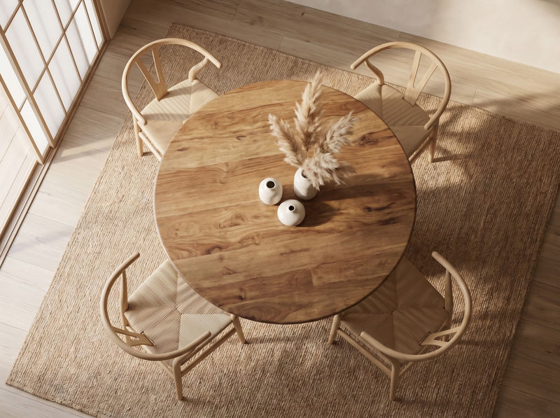 Esszimmertisch Rund 120 cm aus Mango Massivholz für Küche