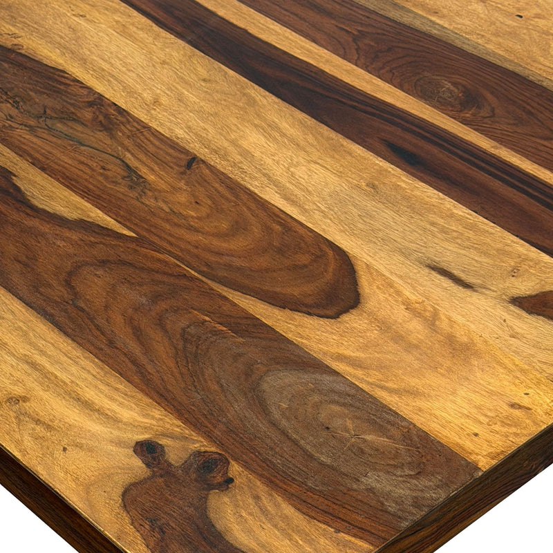 Wohnling Esstisch Sheesham Massivholz 80x80 cm Dunkelbraun quadratisch