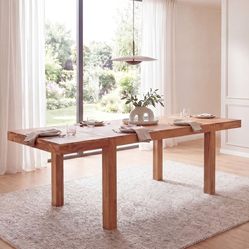 Esszimmertisch Akazie Massivholz ausziehbar 120-200 cm für 10 Personen