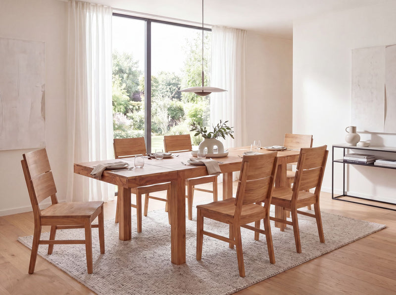 Esszimmertisch Akazie Massivholz ausziehbar 120-200 cm für 10 Personen
