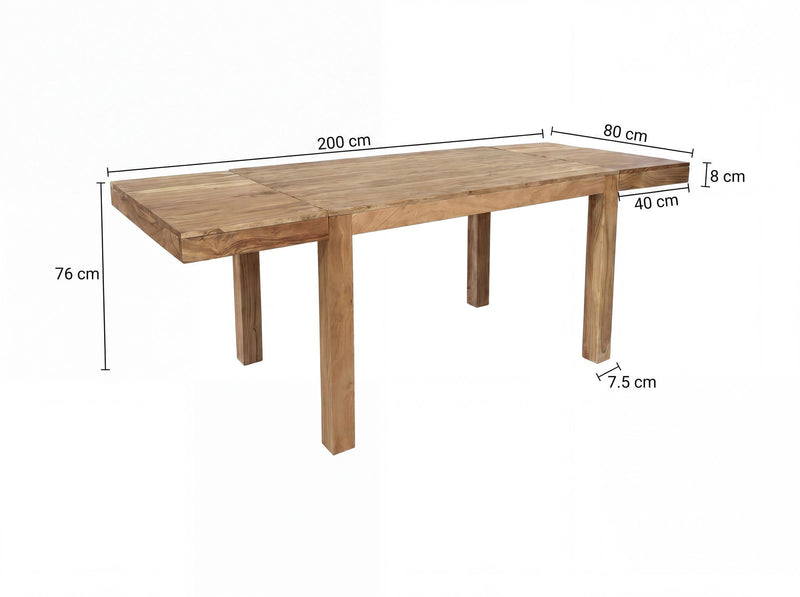Esszimmertisch Akazie Massivholz ausziehbar 120-200 cm für 10 Personen