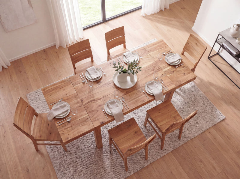 Esszimmertisch Akazie Massivholz ausziehbar 120-200 cm für 10 Personen