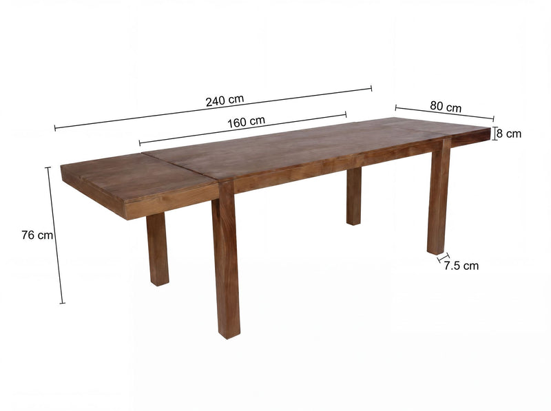 Esszimmertisch Akazie Massivholz 160-240 cm ausziehbar, Dunkelbraun