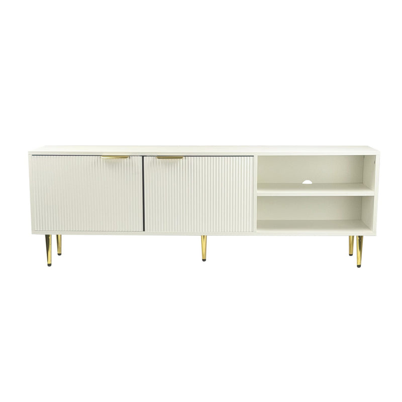 Wohnling Lowboard Lamellenfront 150 cm TV Board mit Metallbeinen