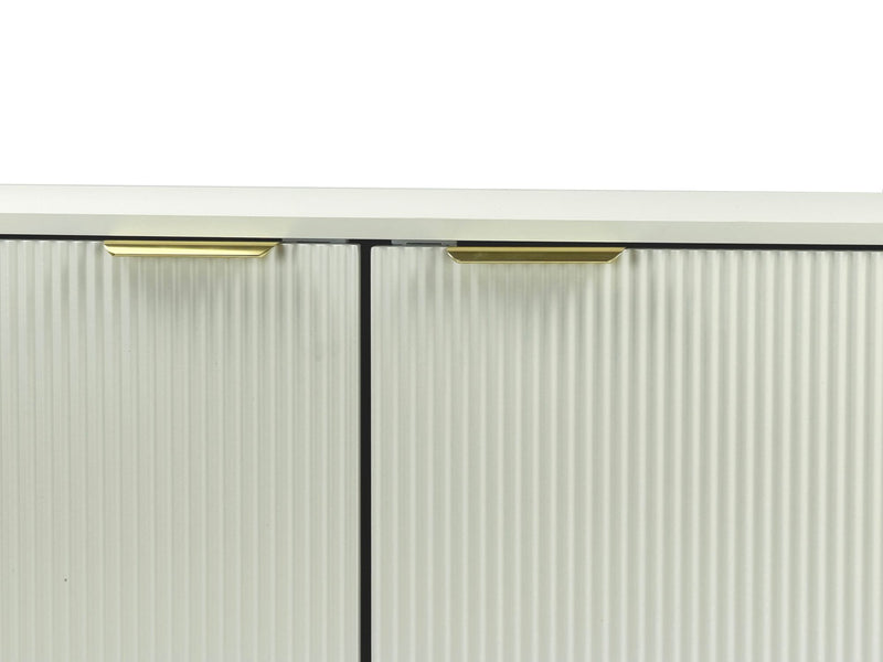 Wohnling Lowboard Lamellenfront 150 cm TV Board mit Metallbeinen