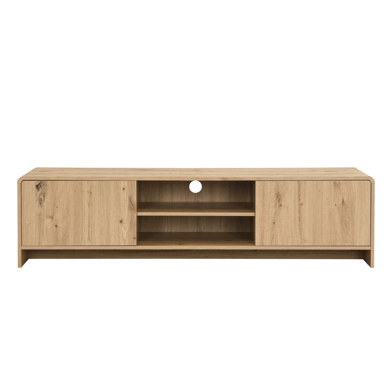 TV Lowboard Wohnling 155 cm in Eiche Dekor mit Push-to-Open-Türen