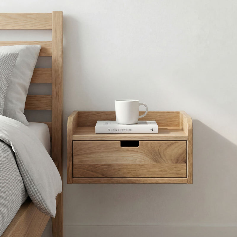 Nachtkonsole Akazie Massivholz, Braun mit Schublade für Boxspringbett