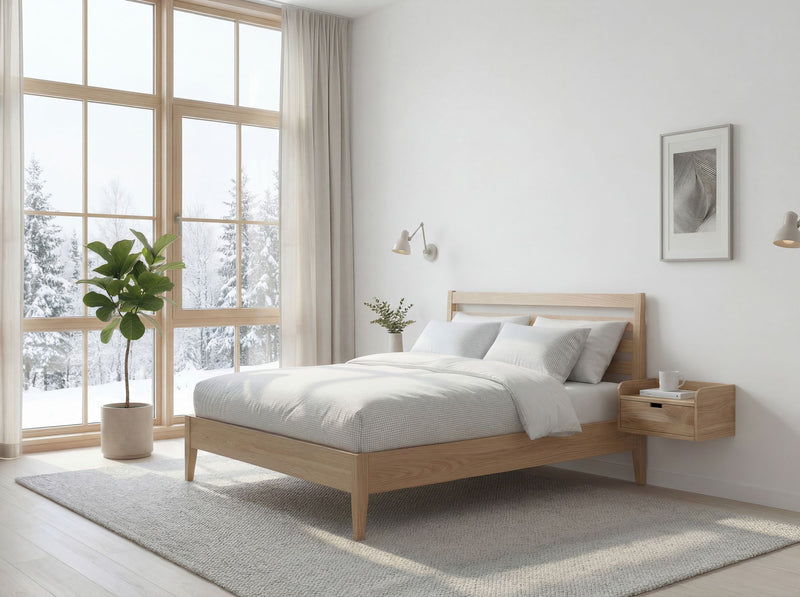 Nachtkonsole Akazie Massivholz, Braun mit Schublade für Boxspringbett