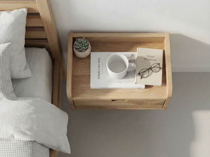 Nachtkonsole Akazie Massivholz, Braun mit Schublade für Boxspringbett
