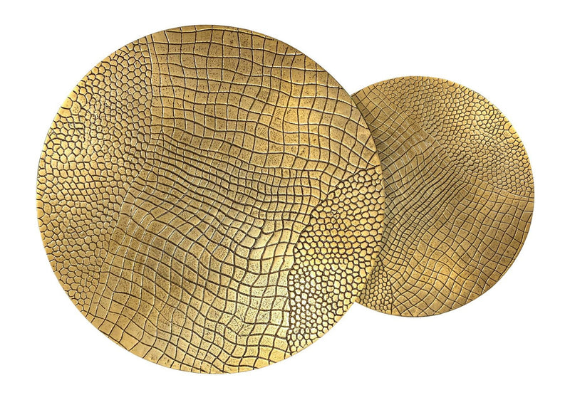 Wohnling Satztisch 2er Set rund in Gold mit Alu-Tischplatten