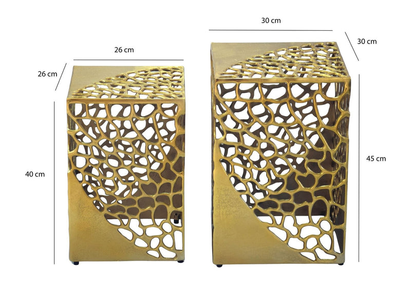 Beistelltisch Satztische 2er Set Aluminium Gold von Wohnling