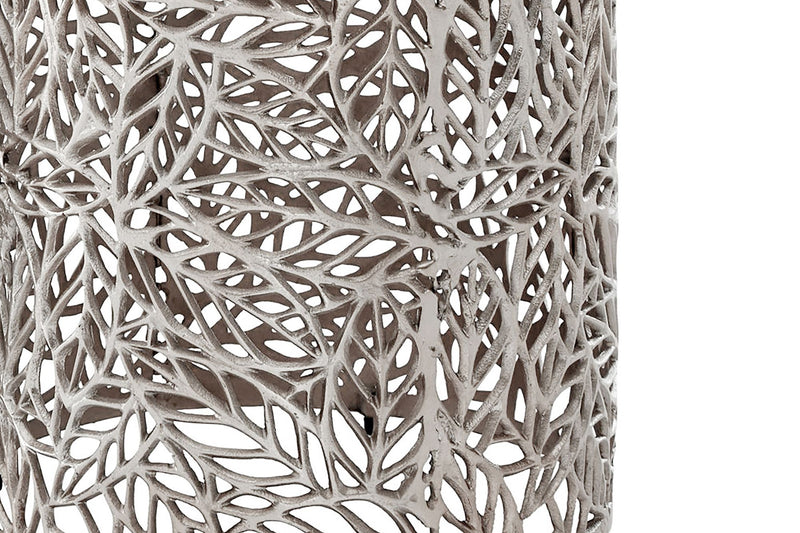 Satztisch Aluminium 2er-Set in Silber mit Blattmuster von Wohnling