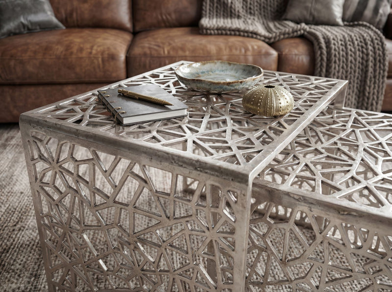 Satztische 2er-Set Aluminium Silber – Wohnling Couchtische modern