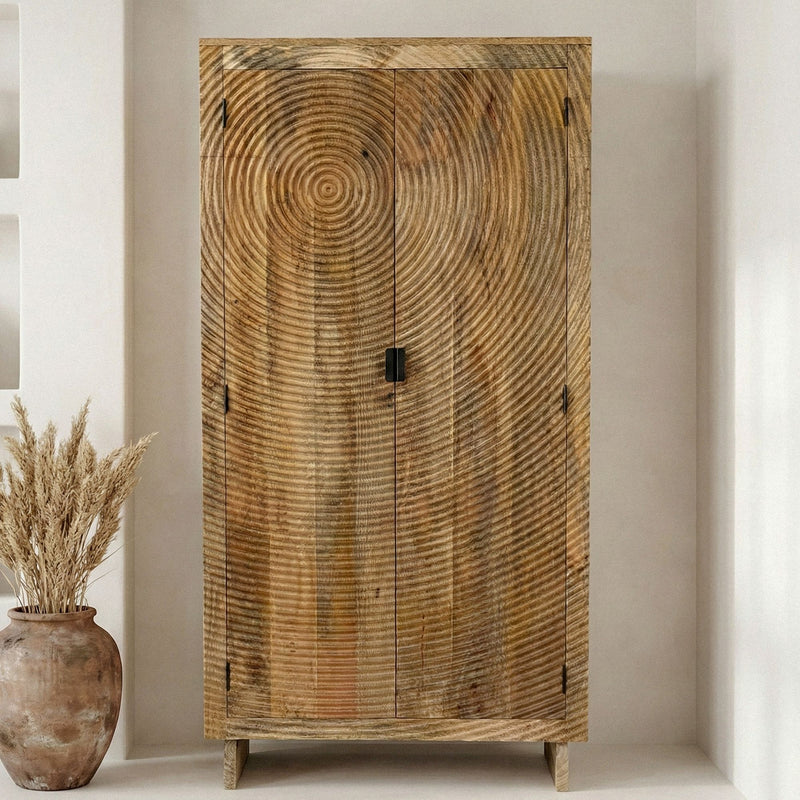 Massivholzschrank Mango 180cm, Kleiderschrank im Landhaus-Design