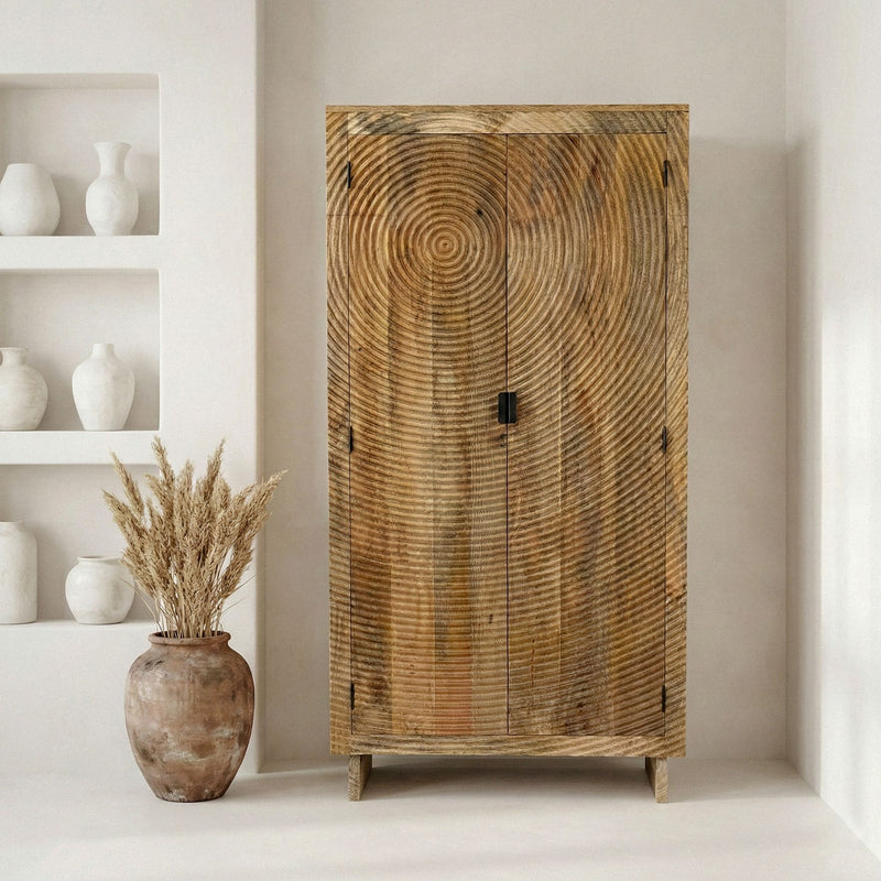 Massivholzschrank Mango 180cm, Kleiderschrank im Landhaus-Design