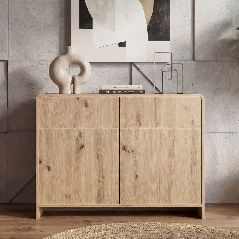 Sideboard Eiche Dekor 88 cm von Wohnling mit Push-to-Open-System