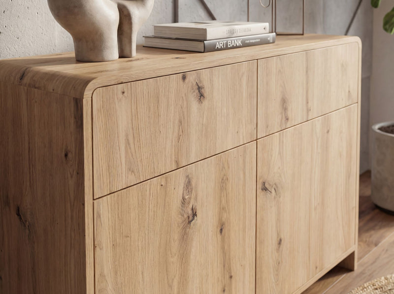 Sideboard Eiche Dekor 88 cm von Wohnling mit Push-to-Open-System