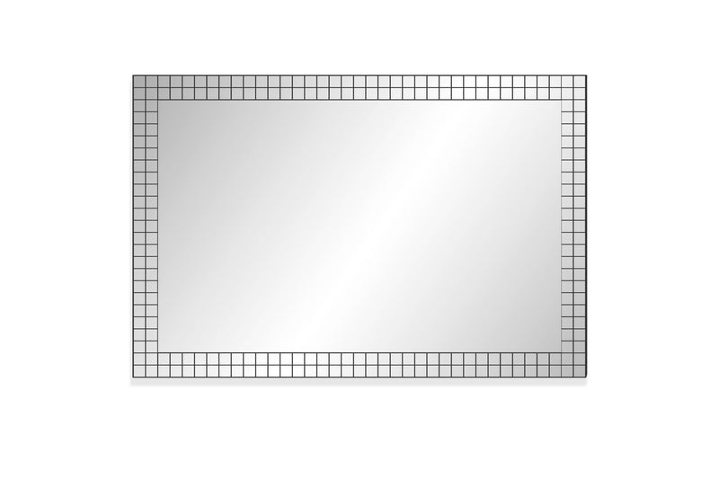 Wandspiegel Mosaik 60x90 cm Schwarz, MDF-Rahmen für Flur & Wohnzimmer