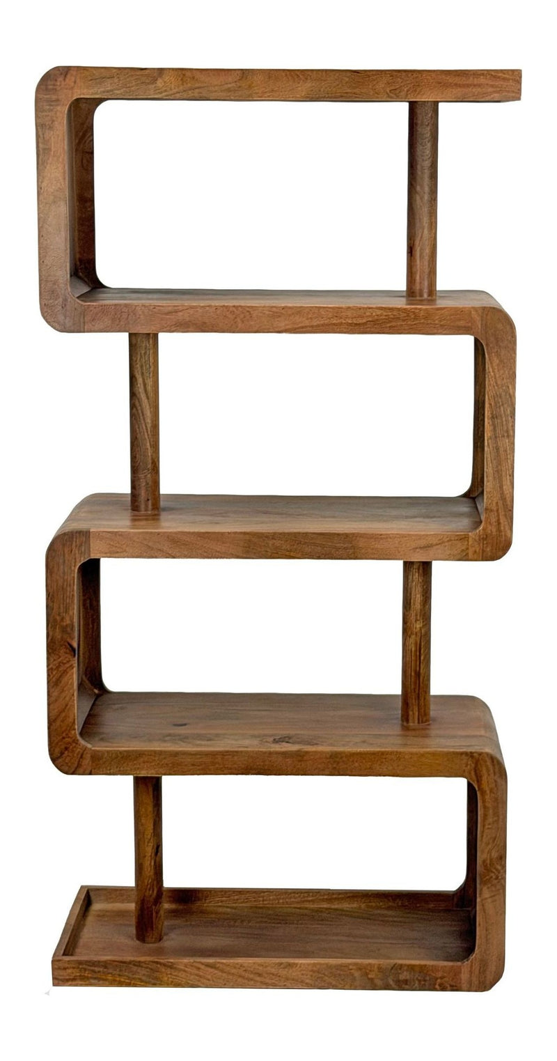 Standregal Mango Massivholz 80x160cm, Raumteiler im Zickzack-Design