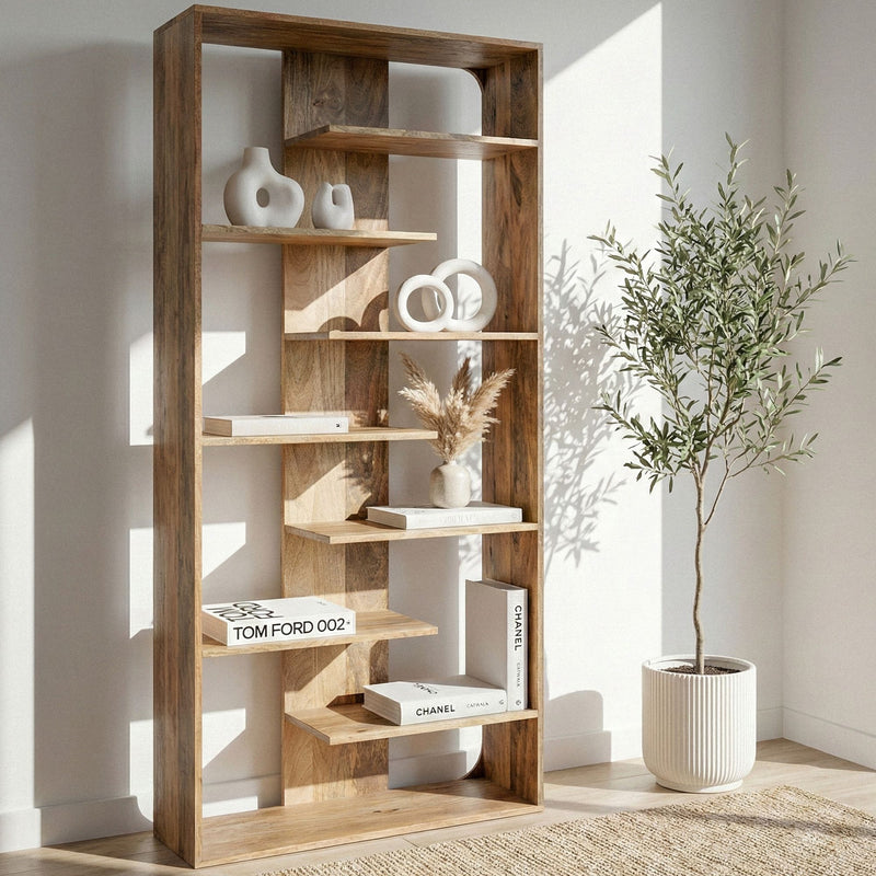 Bücherregal Standregal Mango Massivholz 200 cm als Raumteiler