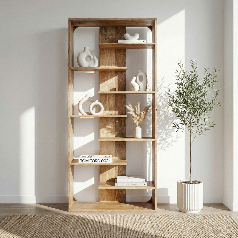 Bücherregal Standregal Mango Massivholz 200 cm als Raumteiler