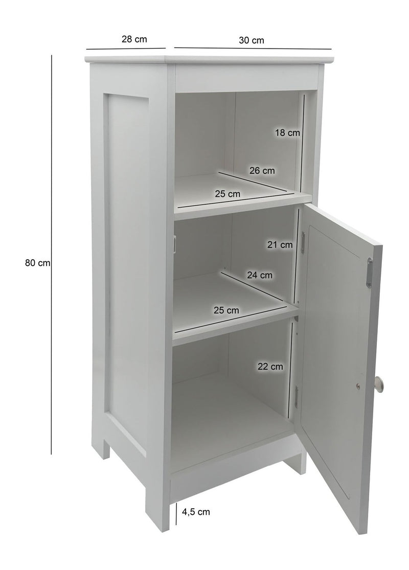 Standregal Weiß 80 cm mit Wiener Geflecht für Flur & Wohnzimmer