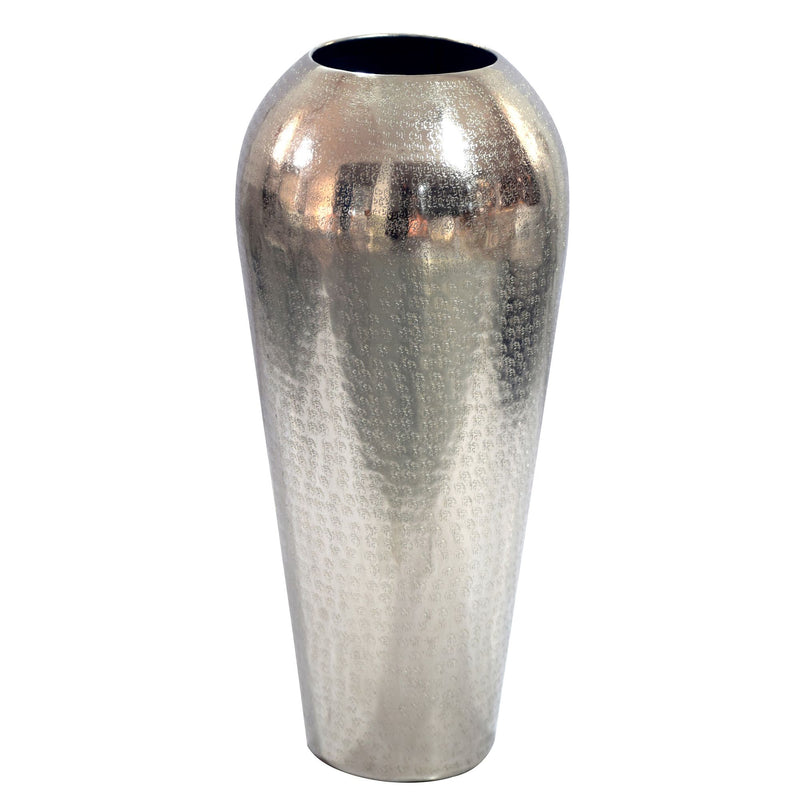Bodenvase Aluminium 50 cm Silber – moderne Standvase, handgefertigt