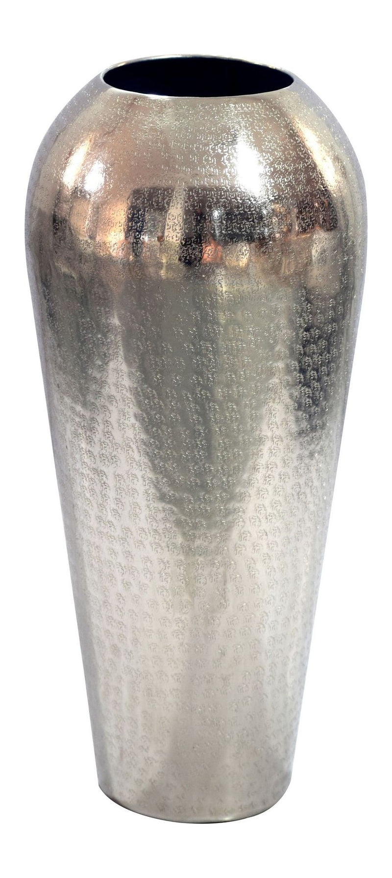 Bodenvase Aluminium 50 cm Silber – moderne Standvase, handgefertigt