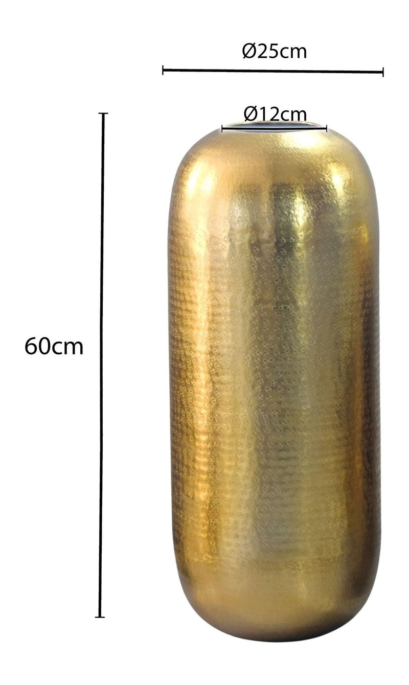 Bodenvase Aluminium Gold 60 cm - Handgefertigte Standvase von Wohnling
