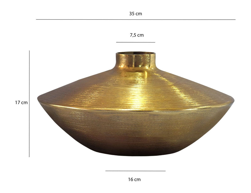 Tischvase Aluminium Gold 35 cm: handgefertigte Design-Dekovase