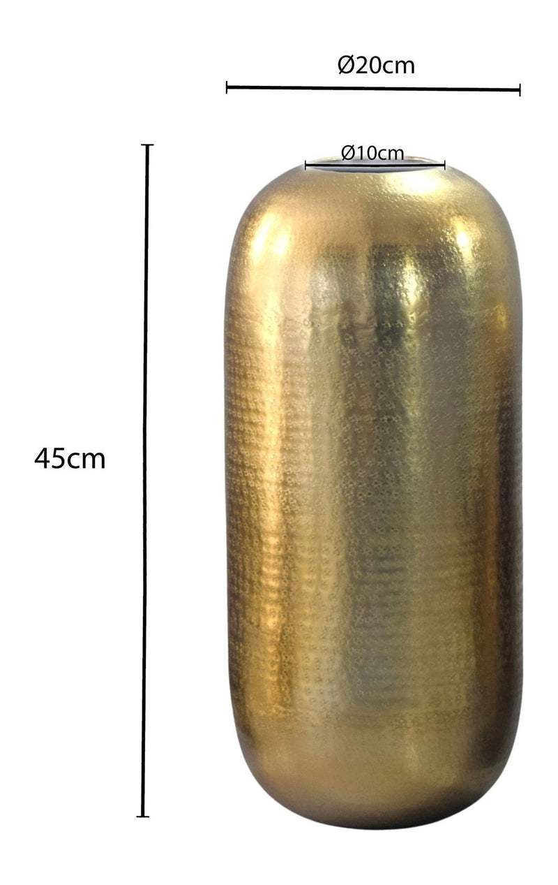 Bodenvase Aluminium Gold 45 cm – moderne Standvase für Wohnzimmer