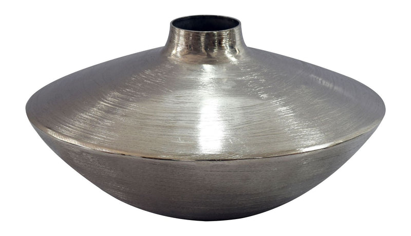 Tischvase Aluminium Silber, 35 cm Design-Dekovase für Wohnzimmer