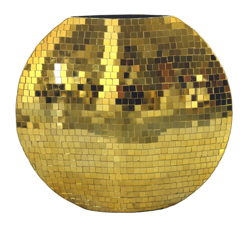 Tischvase Mosaik Gold 40 cm – Wohnling Dekovase im Disco-Design