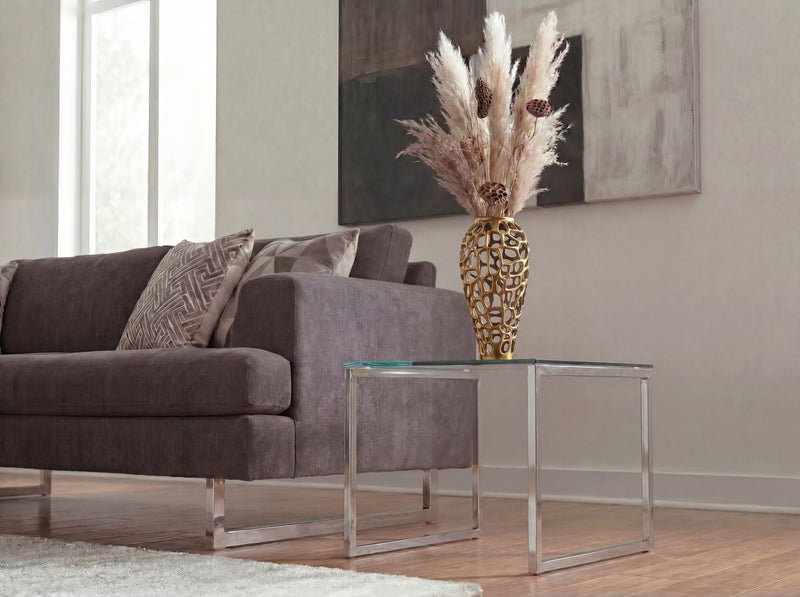 Bodenvase Aluminium 45 cm Gold – Design-Dekovase handgefertigt