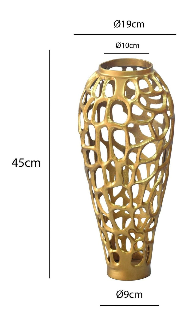 Bodenvase Aluminium 45 cm Gold – Design-Dekovase handgefertigt