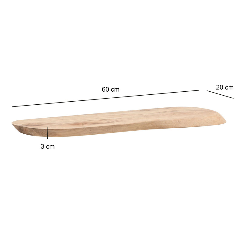 Wandregal Akazie Massivholz 60 cm, Hängeregal in schwebendem Design