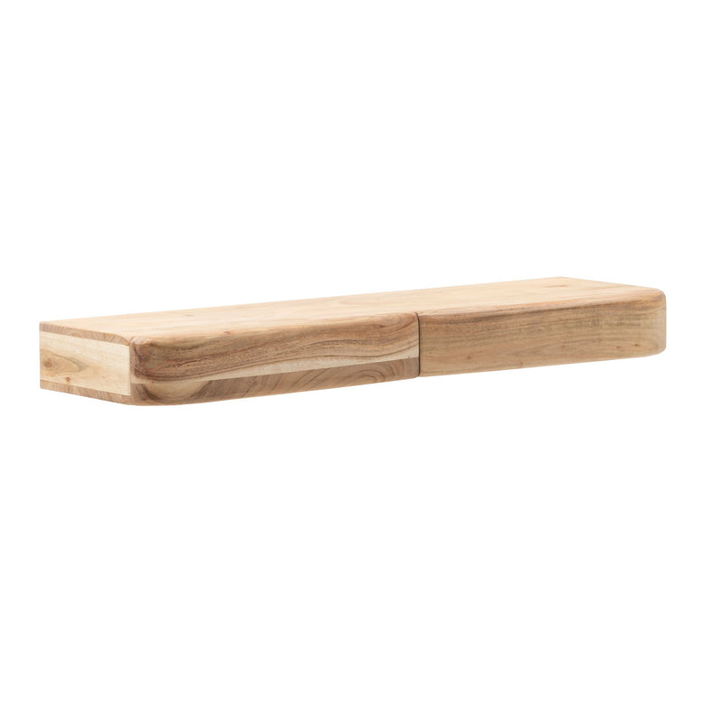 Wandregal Akazie Massivholz 80 cm mit zwei Schubladen für Flur