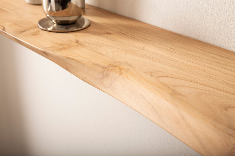 Wandregal Akazie 120 cm Massivholz, schwebendes Hängeregal